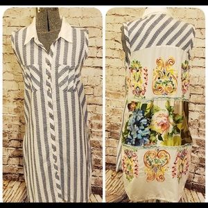 Anthro Curran Boho Mixed Media Dress M